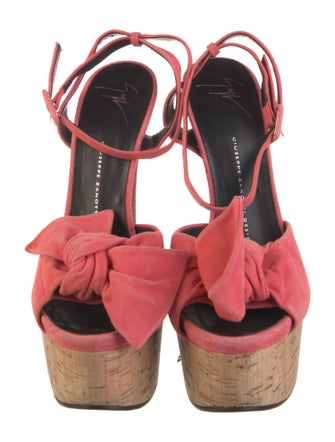 Giuseppe Zanotti Suede Bow Accents Sandals