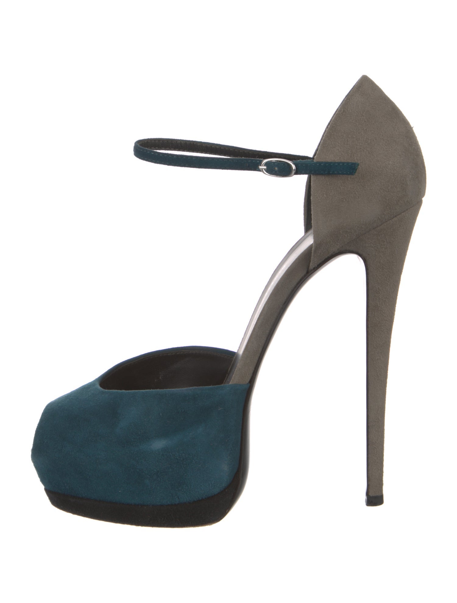 Giuseppe Zanotti Suede Colorblock Pattern D'Orsay Pumps
