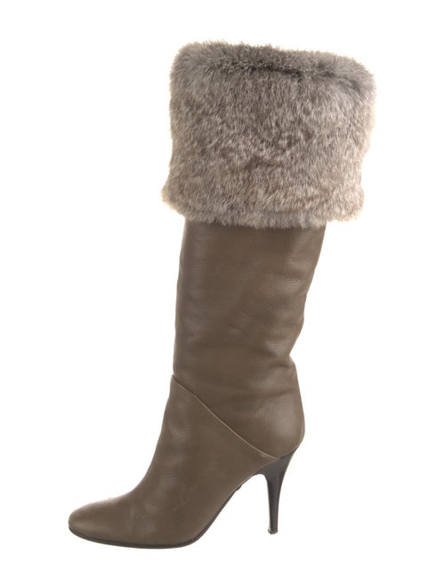 Giuseppe Zanotti Leather Fur Trim Boots