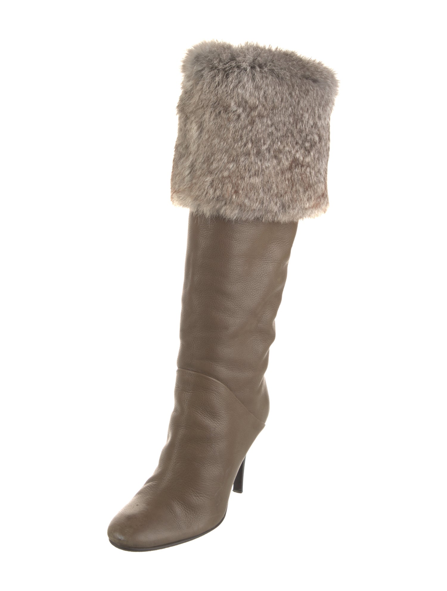 Giuseppe Zanotti Leather Fur Trim Boots