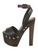 Giuseppe Zanotti Leather Studded Accents Slingback Sandals
