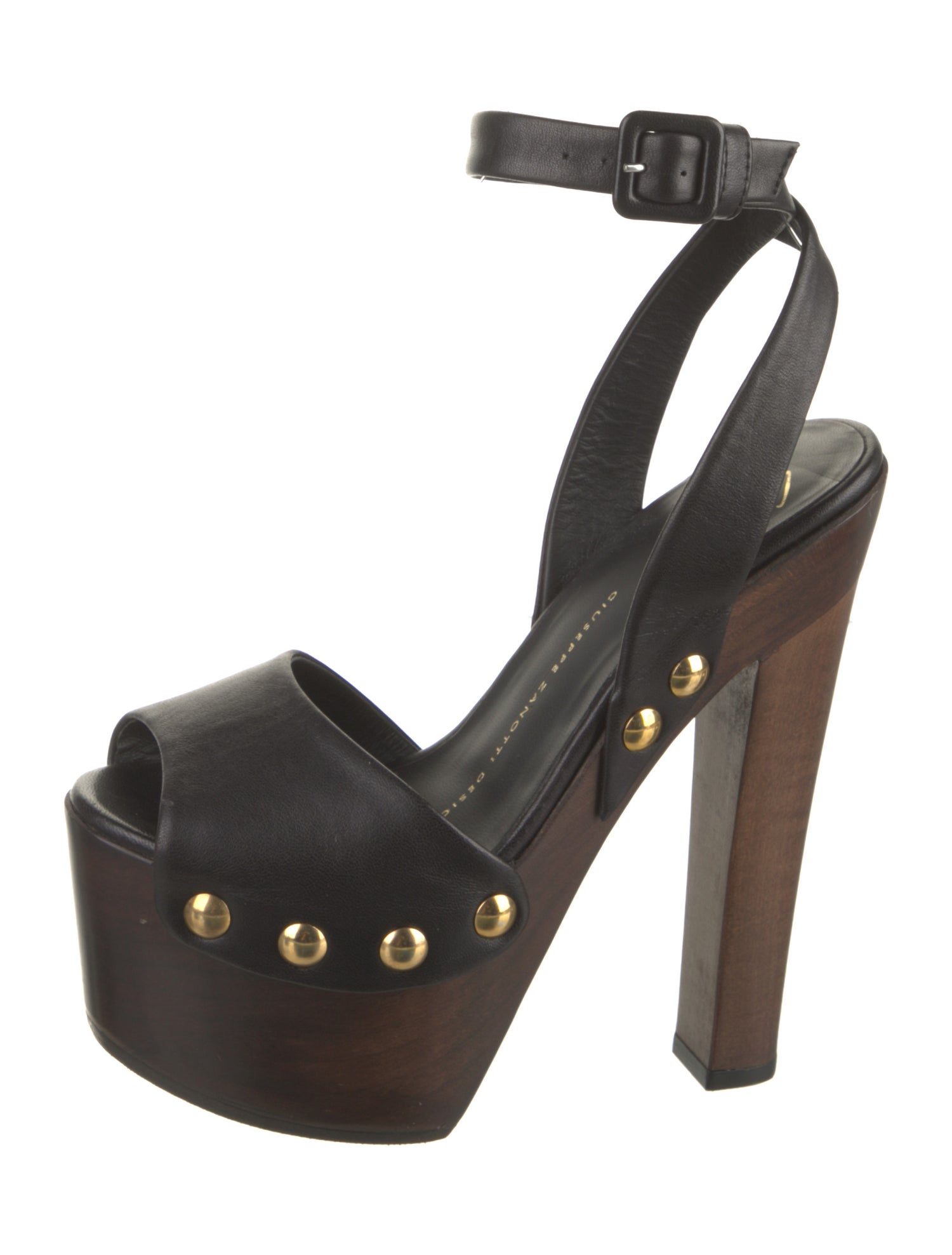 Giuseppe Zanotti Leather Studded Accents Slingback Sandals