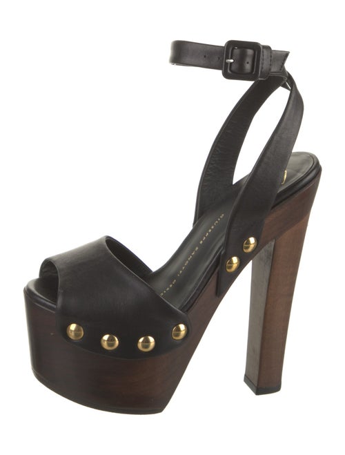 Giuseppe Zanotti Leather Studded Accents Slingback Sandals