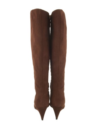 Giuseppe Zanotti Suede Leather Trim Embellishment Boots