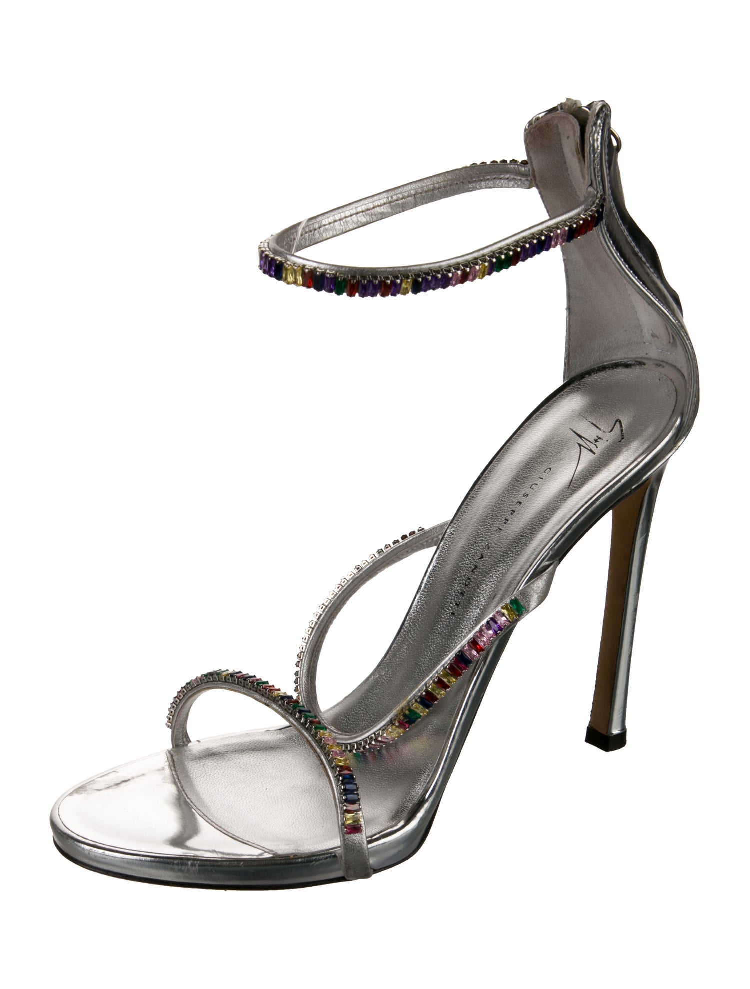 Giuseppe Zanotti Leather Crystal Embellishments Sandals