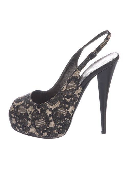 Giuseppe Zanotti Lace Printed Slingback Pumps