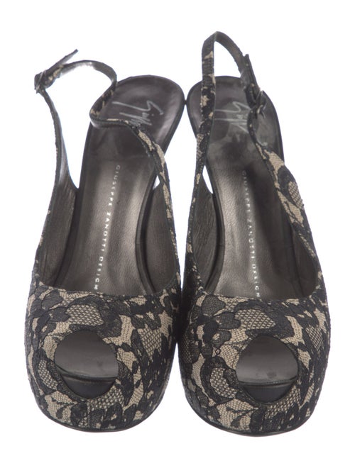 Giuseppe Zanotti Lace Printed Slingback Pumps