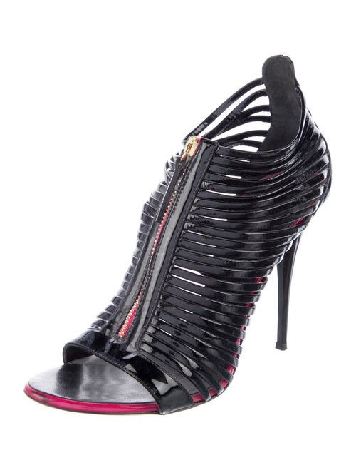 Giuseppe Zanotti Patent Leather Cutout Accent Gladiator Sandals