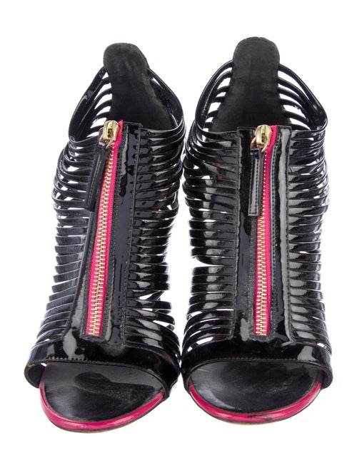 Giuseppe Zanotti Patent Leather Cutout Accent Gladiator Sandals