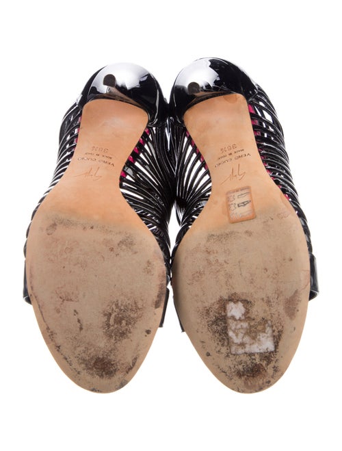 Giuseppe Zanotti Patent Leather Cutout Accent Gladiator Sandals