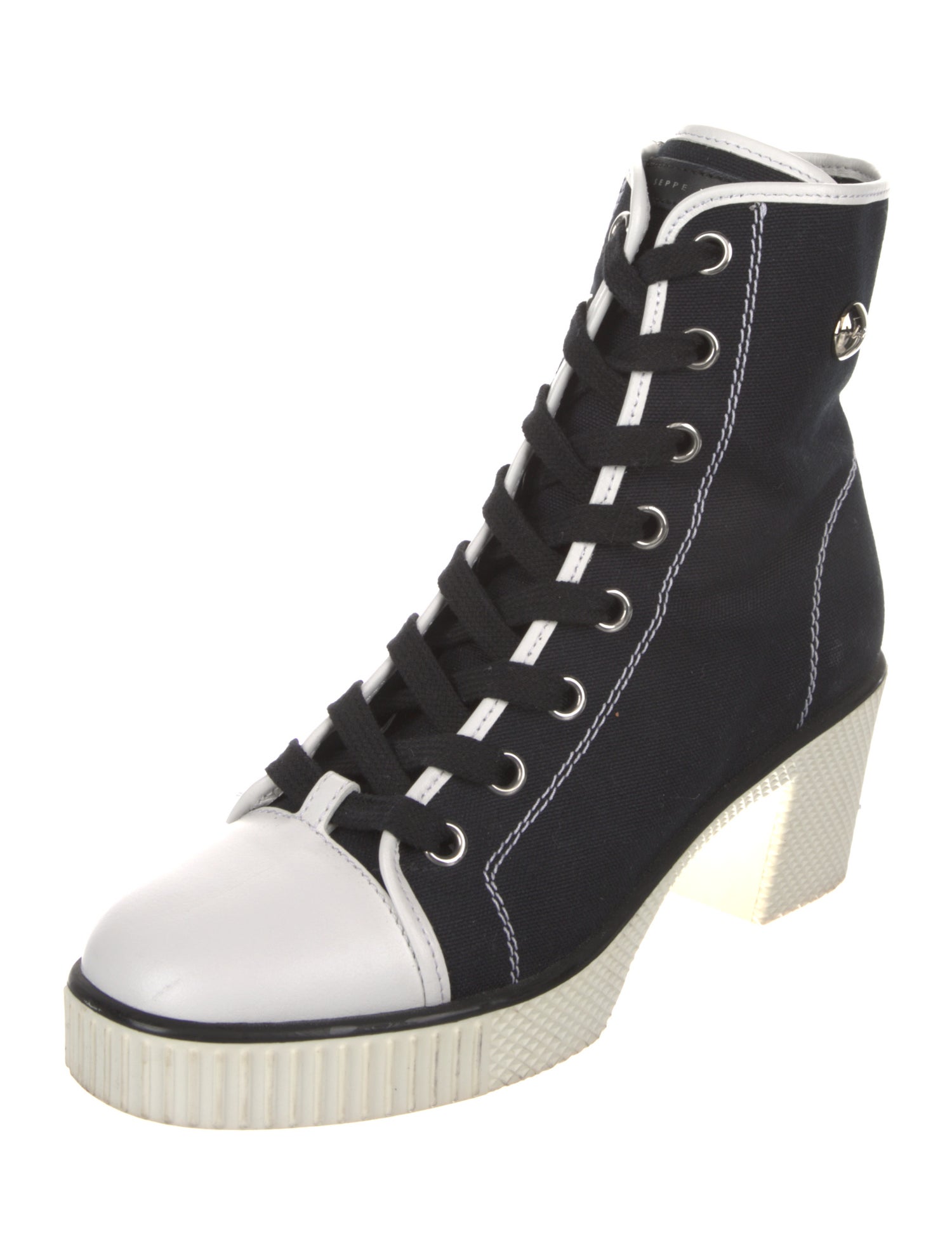 Giuseppe Zanotti Canvas Colorblock Pattern Lace-Up Boots