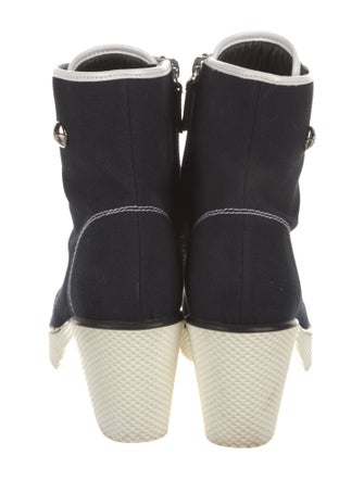 Giuseppe Zanotti Canvas Colorblock Pattern Lace-Up Boots