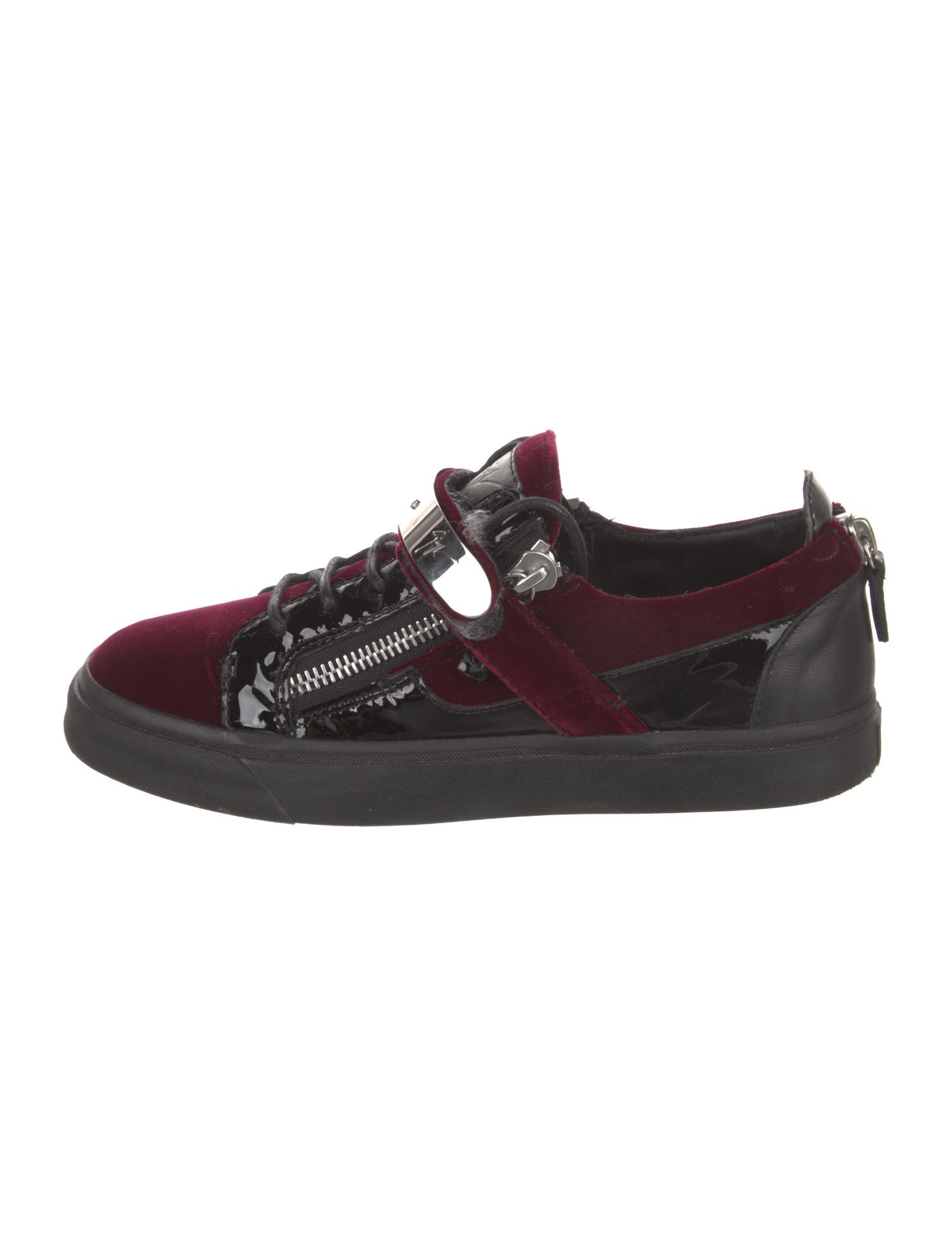 Giuseppe Zanotti Velvet Colorblock Pattern Sneakers