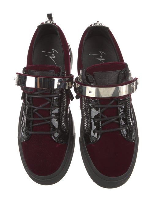 Giuseppe Zanotti Velvet Colorblock Pattern Sneakers