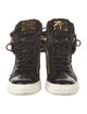 Giuseppe Zanotti Leather Colorblock Pattern Wedge Sneakers