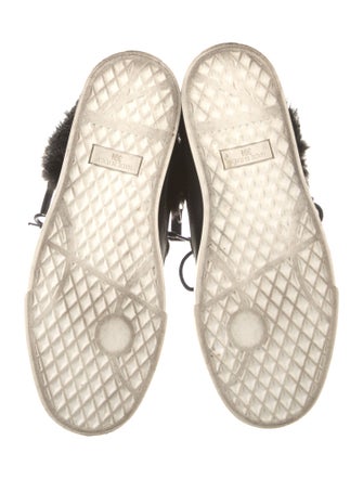 Giuseppe Zanotti Leather Colorblock Pattern Wedge Sneakers