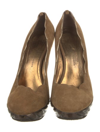 Giuseppe Zanotti Suede Colorblock Pattern Pumps