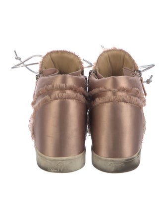 Giuseppe Zanotti Satin Colorblock Pattern Wedge Sneakers