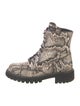 Giuseppe Zanotti Snakeskin Animal Print Combat Boots