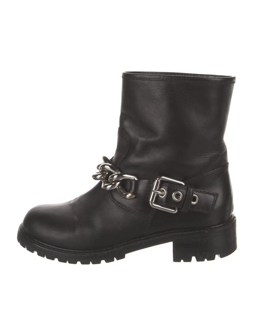 Giuseppe Zanotti Leather Chain-Link Accents Moto Boots