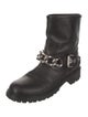 Giuseppe Zanotti Leather Chain-Link Accents Moto Boots