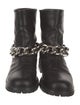 Giuseppe Zanotti Leather Chain-Link Accents Moto Boots