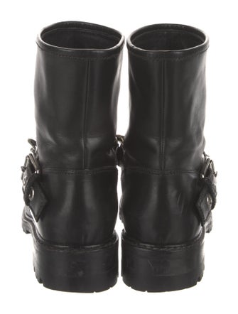Giuseppe Zanotti Leather Chain-Link Accents Moto Boots