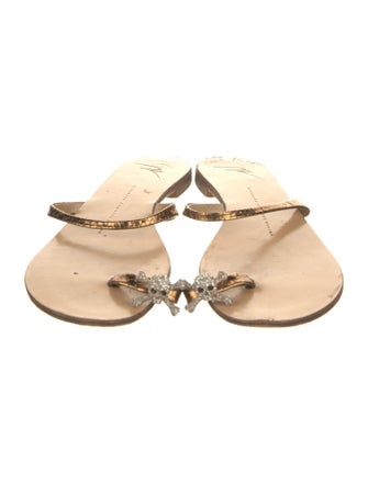 Giuseppe Zanotti Leather Animal Print Slides