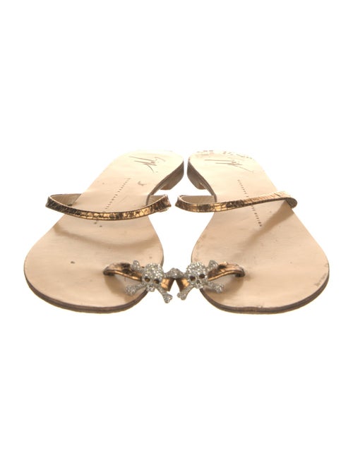 Giuseppe Zanotti Leather Animal Print Slides