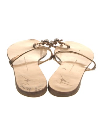 Giuseppe Zanotti Leather Animal Print Slides