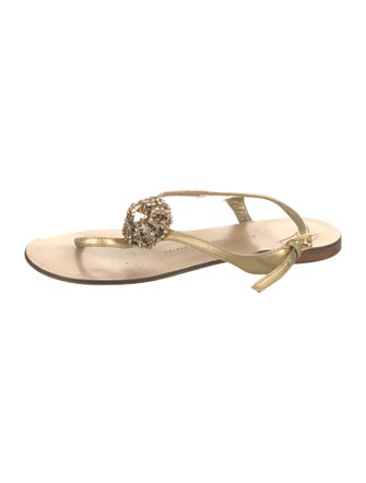 Giuseppe Zanotti Leather Animal Print Slingback Sandals