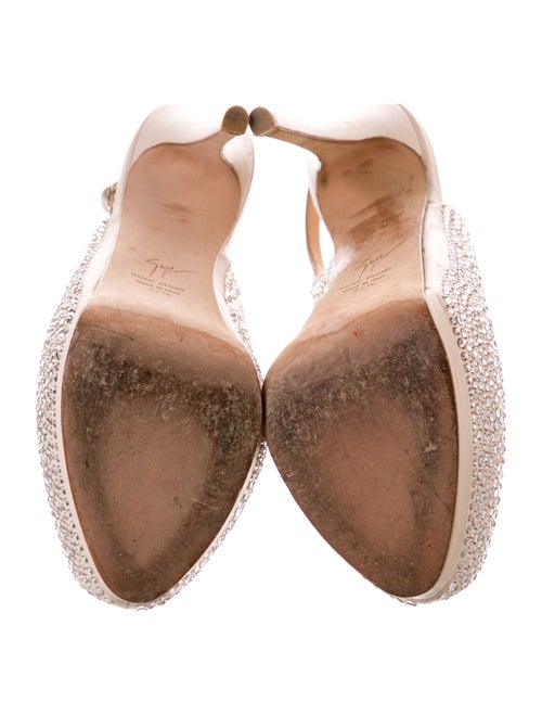 Giuseppe Zanotti Leather Crystal Embellishments Slingback Pumps
