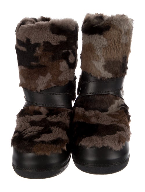 Giuseppe Zanotti Faux Fur Animal Print Lace-Up Boots