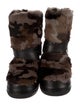 Giuseppe Zanotti Faux Fur Animal Print Lace-Up Boots
