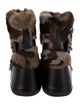 Giuseppe Zanotti Faux Fur Animal Print Lace-Up Boots