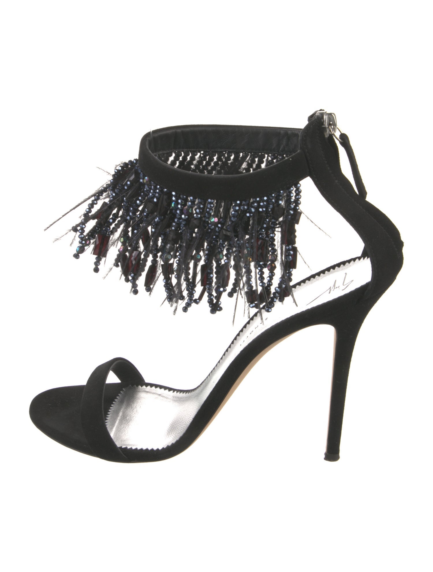 Giuseppe Zanotti Suede Crystal Embellishments Sandals