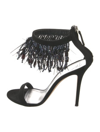 Giuseppe Zanotti Suede Crystal Embellishments Sandals