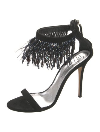 Giuseppe Zanotti Suede Crystal Embellishments Sandals