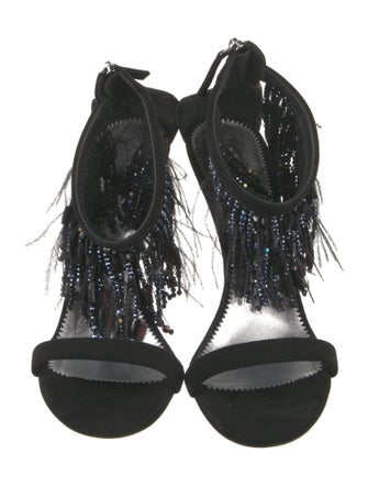 Giuseppe Zanotti Suede Crystal Embellishments Sandals