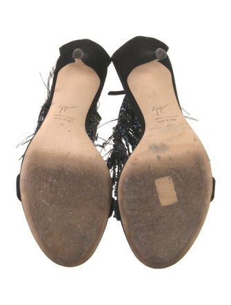 Giuseppe Zanotti Suede Crystal Embellishments Sandals