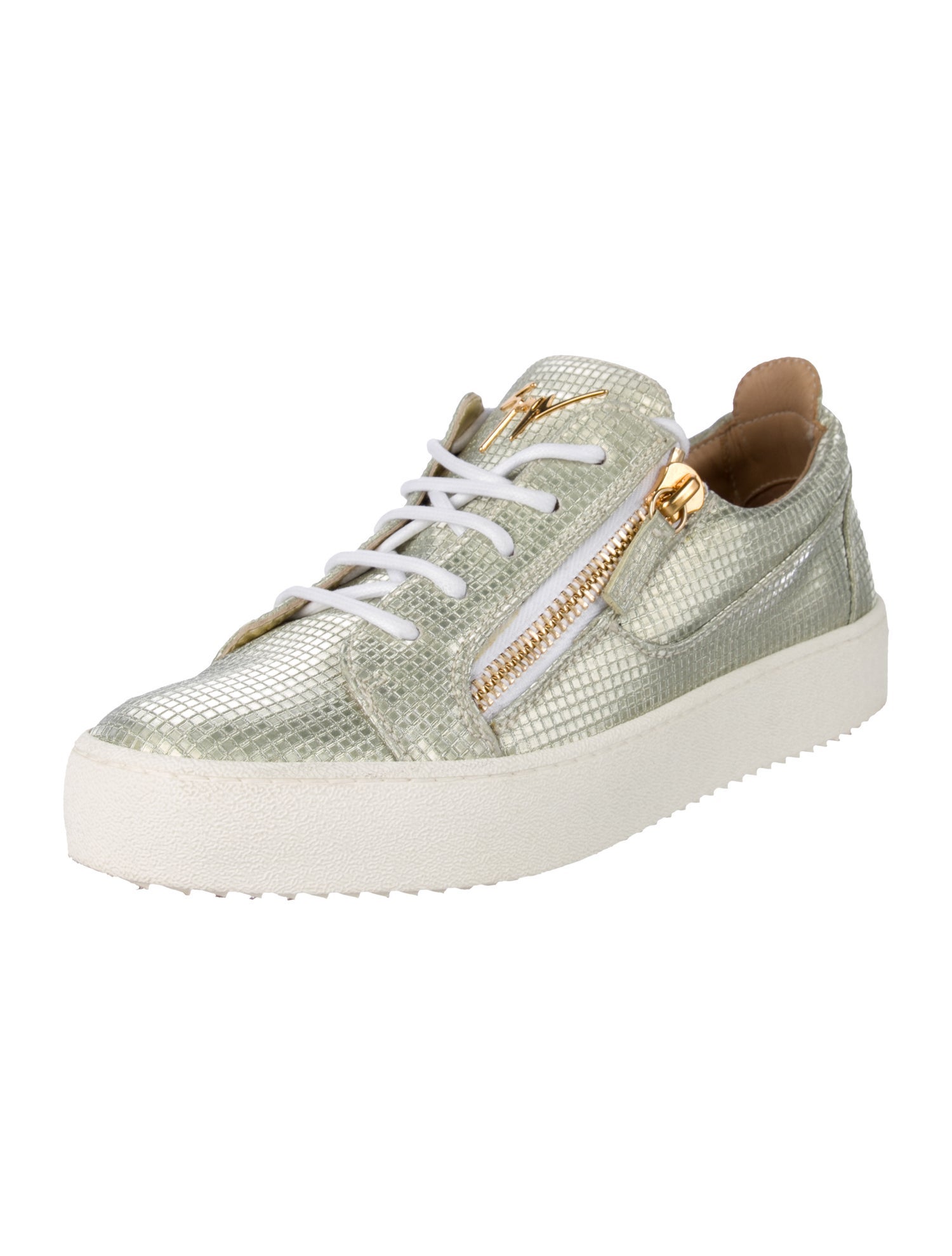 Giuseppe Zanotti Leather Glitter Accents Sneakers