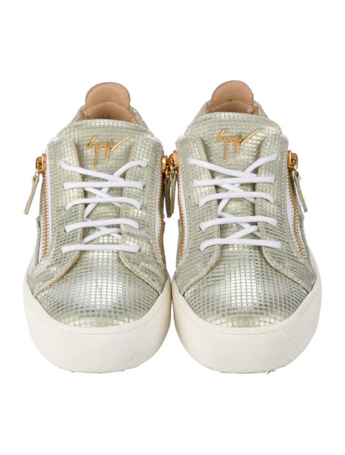 Giuseppe Zanotti Leather Glitter Accents Sneakers