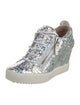 Giuseppe Zanotti Leather Animal Print Wedge Sneakers