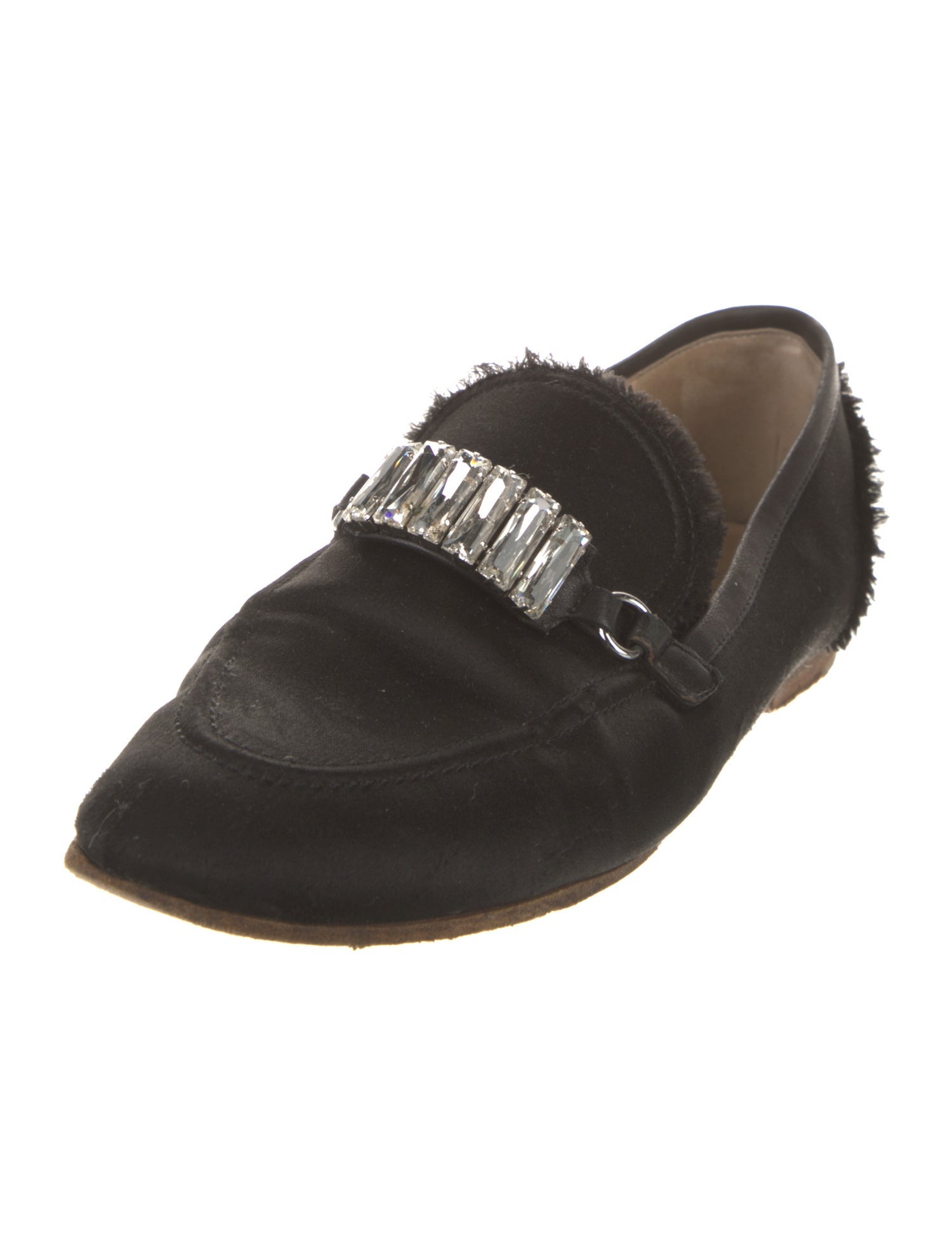 Giuseppe Zanotti Suede Crystal Embellishments Loafers