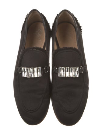 Giuseppe Zanotti Suede Crystal Embellishments Loafers