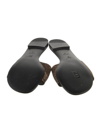 Giuseppe Zanotti Crystal Striped Slides
