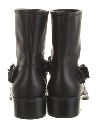 Giuseppe Zanotti Leather Chain-Link Accents Moto Boots