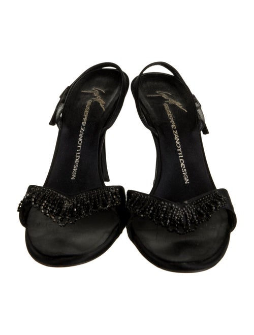 Giuseppe Zanotti Satin Crystal Embellishments Slingback Sandals