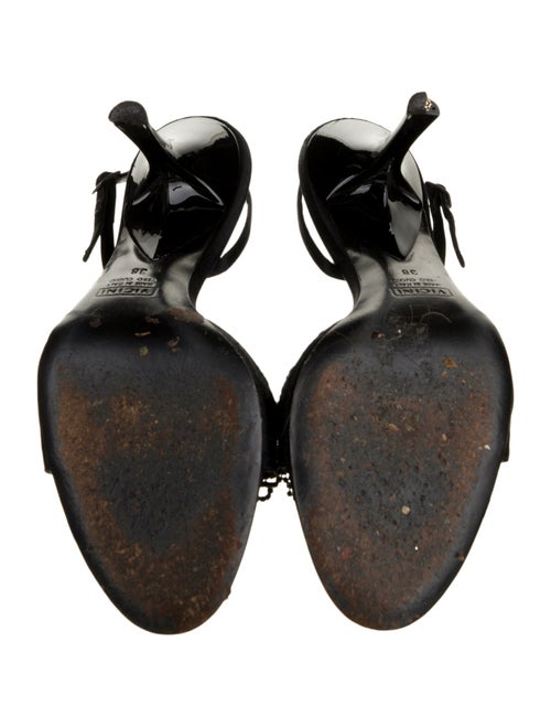 Giuseppe Zanotti Satin Crystal Embellishments Slingback Sandals