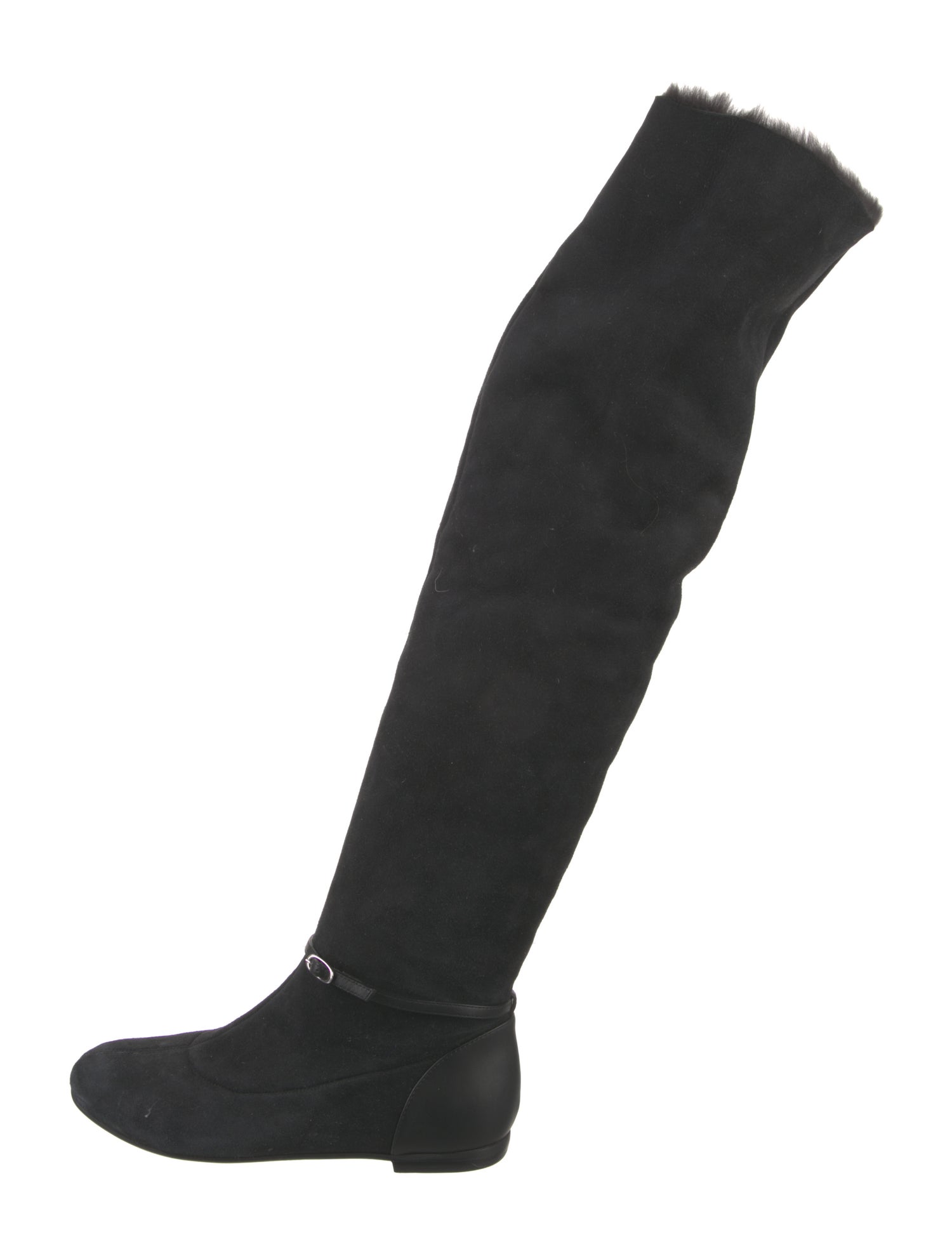 Giuseppe Zanotti Suede Fur Trim Boots